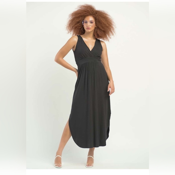 Dex Dresses & Skirts - Dex "Time to Unwind" Summer Crossover Maxi Slit Dress -M-